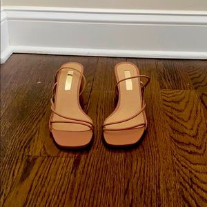 Square toe kitten block heel